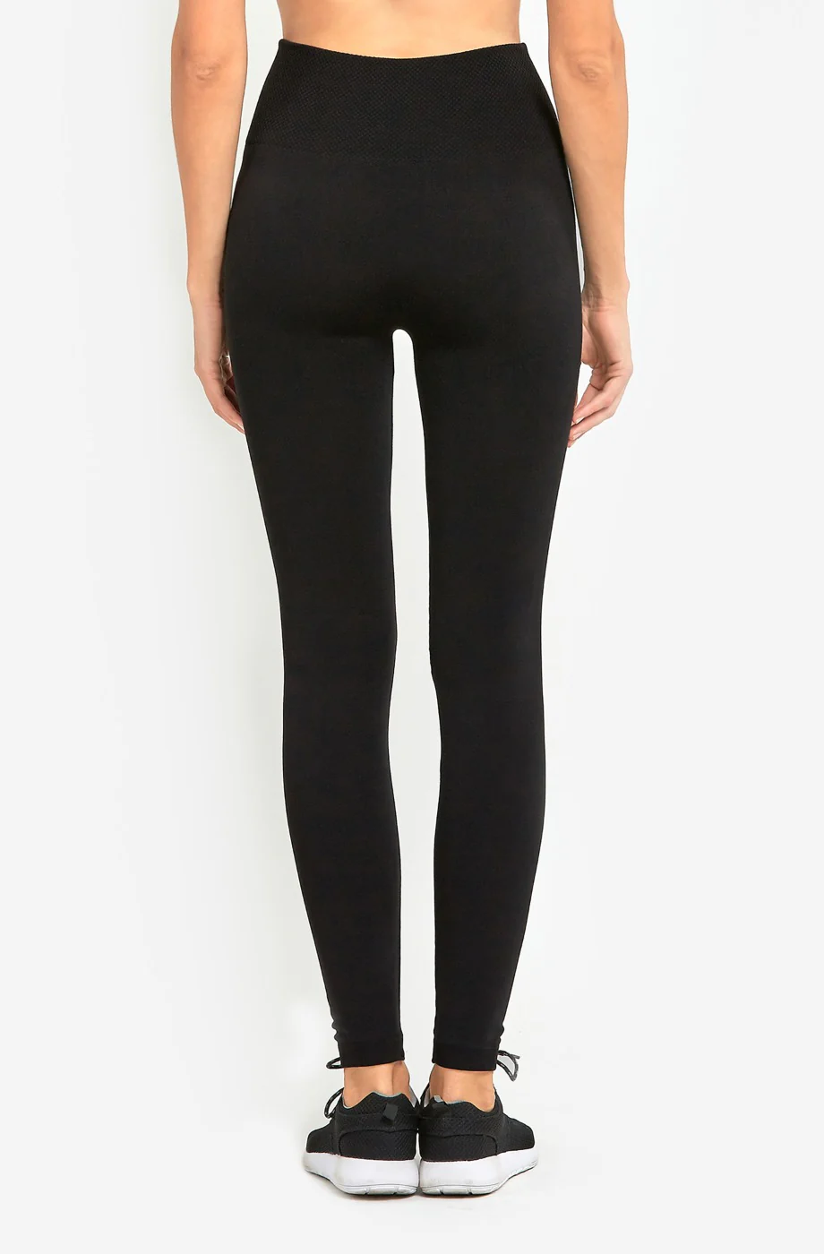 SOFRA LADIES HIGH WAIST FLEECE EXTRA-WIDE BAND LEGGINGS (TX701)