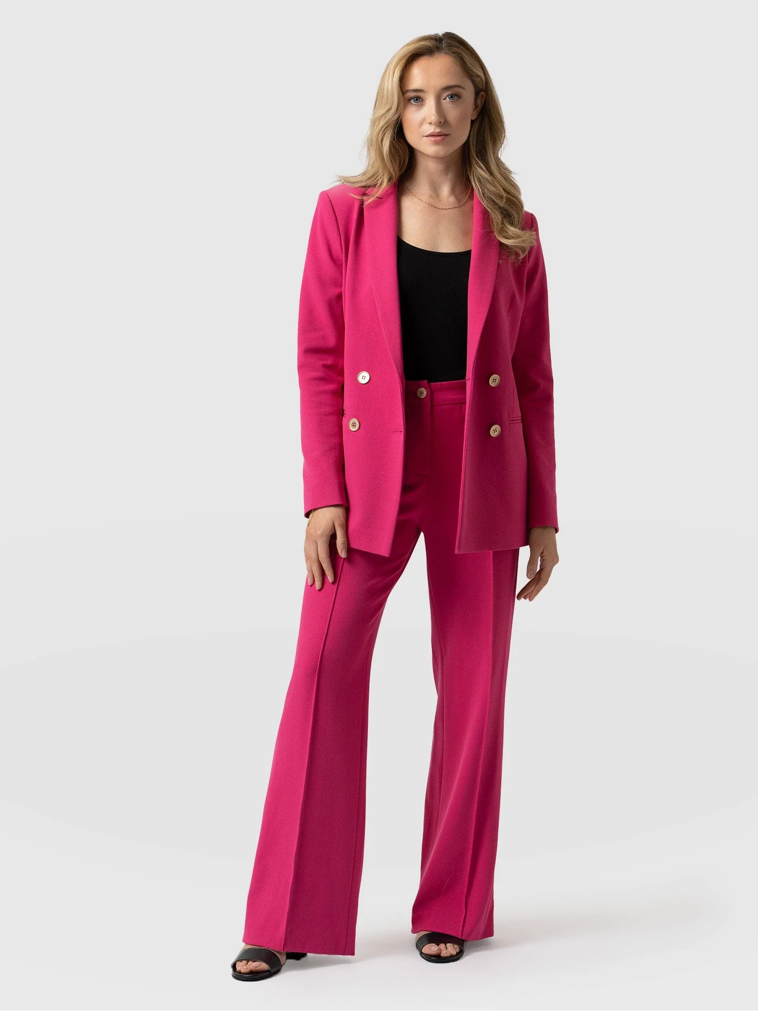 Cambridge Tailored Wide Leg Pant - Hot Pink