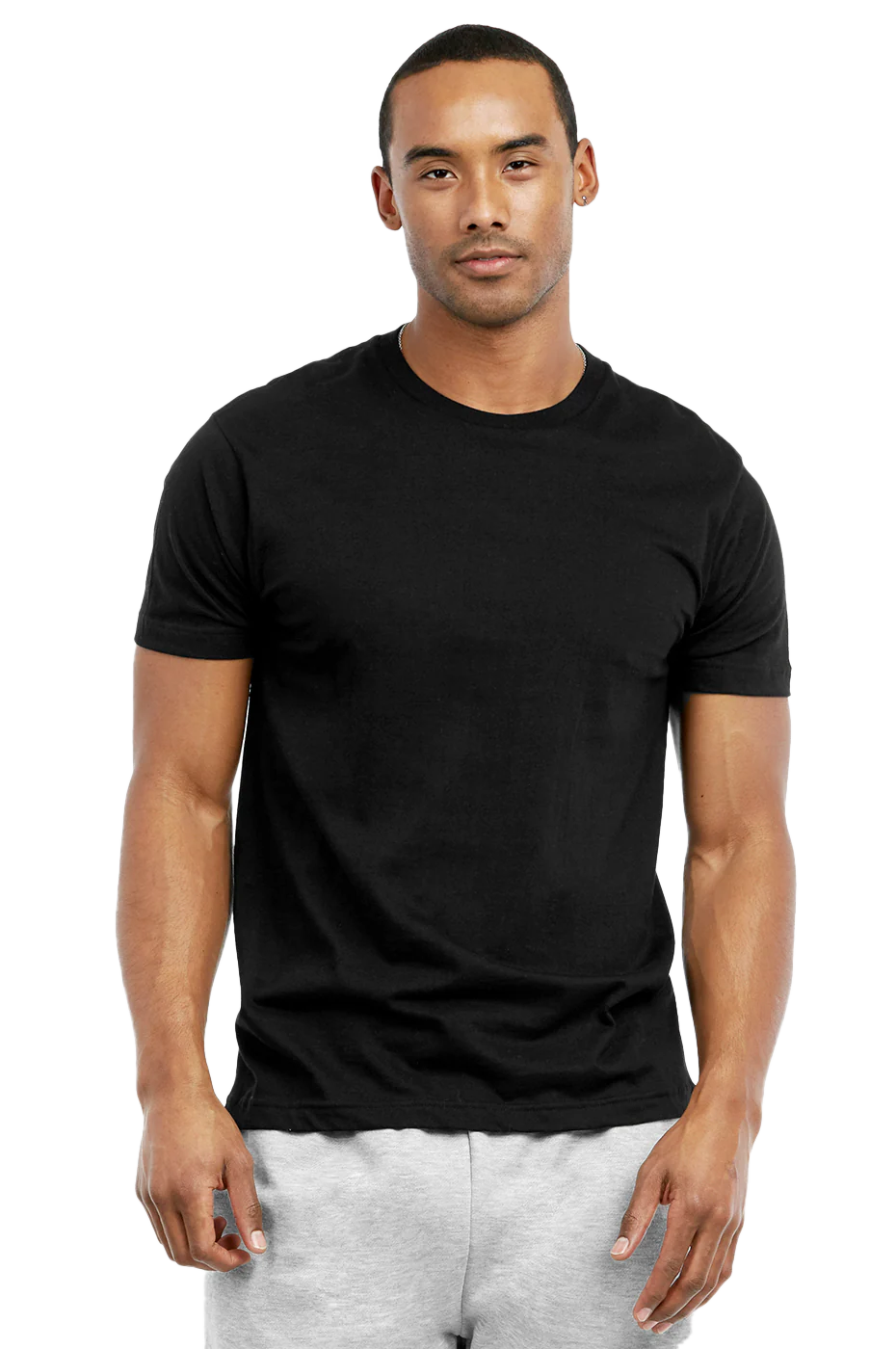 KNOCKER MEN'S CREW NECK T-SHIRT (TR700_BLACK)
