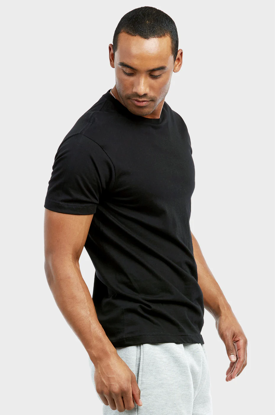 KNOCKER MEN'S CREW NECK T-SHIRT (TR700_BLACK)